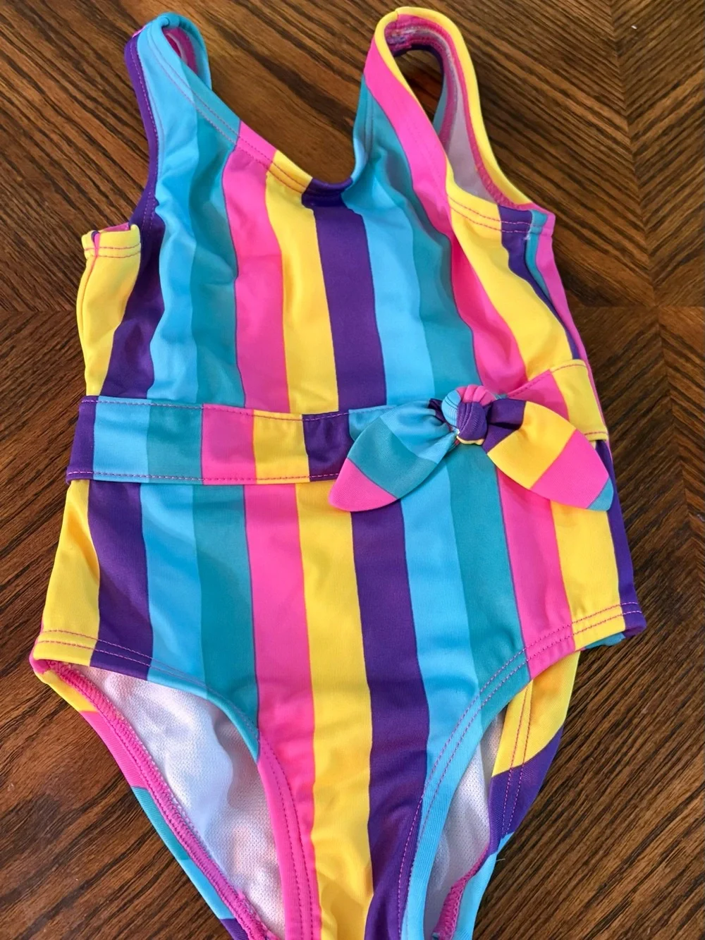 Cat & Jack Girls' Multicolor Stripe One-Piece Swimsuit - 12 mos - NWOT